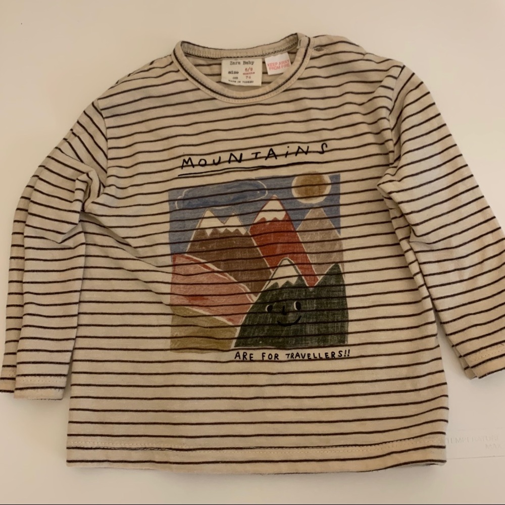 Zara Baby Striped Mountains Longsleeve shirt 6-9mo